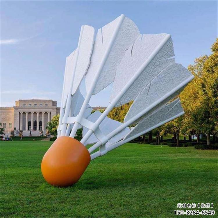 田間羽毛球雕塑 彩繪仿真雕塑 園林擺件