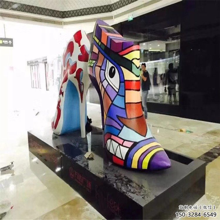 抽象高跟鞋雕塑 店門口彩繪雕塑 步行街?jǐn)[件