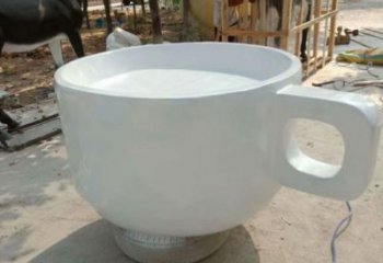 店門口杯子雕塑 創(chuàng)意茶道雕塑 仿真擺件