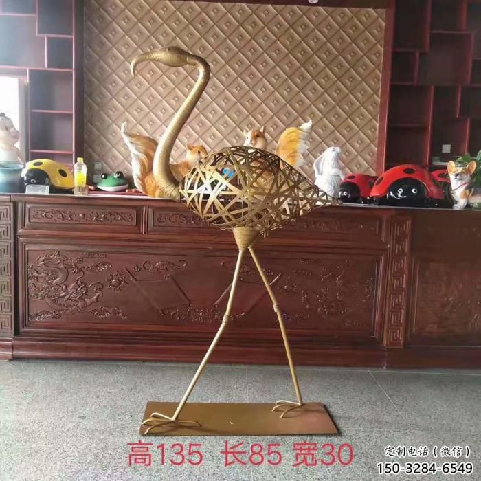 公園仙鶴雕塑生產(chǎn)商 酒店門口雕塑 彩繪擺件