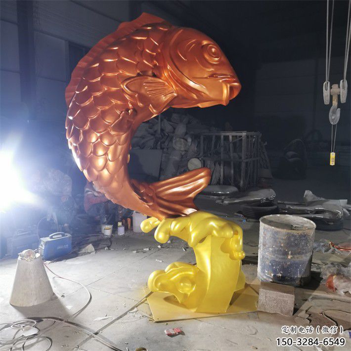 水景鯉魚雕塑廠家 風(fēng)景區(qū)幾何雕塑 廣場小品