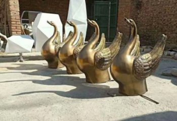 大型玻璃鋼天鵝雕塑 門口創意雕塑 售樓處小品