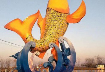 不銹鋼園林鯉魚雕塑 田間彩繪雕塑 仿真擺件