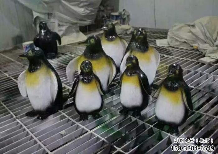 庭院玻璃鋼企鵝雕塑 城市古銅色雕塑 動物小品