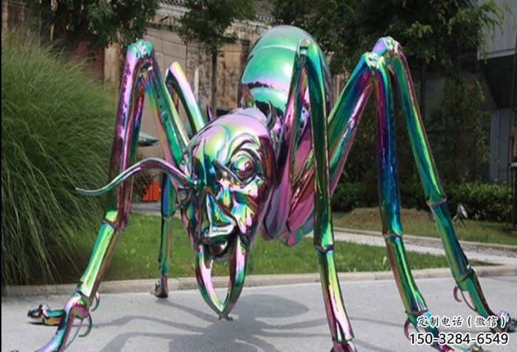 庭院不銹鋼蜘蛛雕塑 城市古銅色雕塑 動物小品