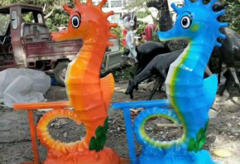 玻璃鋼仿真海馬雕塑 酒店公園雕塑 風景區(qū)擺件