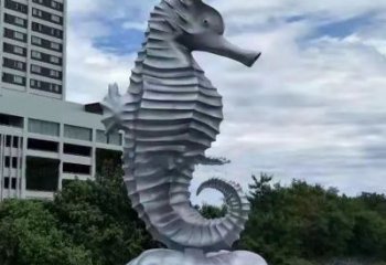 不銹鋼海馬雕塑 大型城市雕塑 商業(yè)街擺件