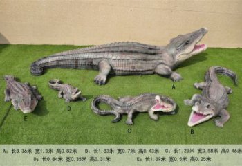 大型玻璃鋼鱷魚雕塑 步行街宣傳雕塑 仿真擺件