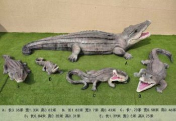 玻璃鋼仿真鱷魚雕塑 酒店公園雕塑 風景區擺件