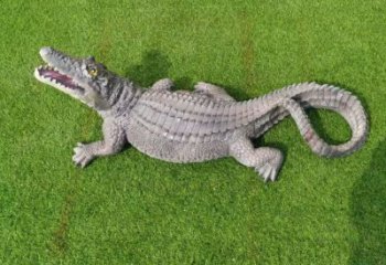 玻璃鋼幾何鱷魚雕塑 庭院仿真雕塑 彩繪擺件