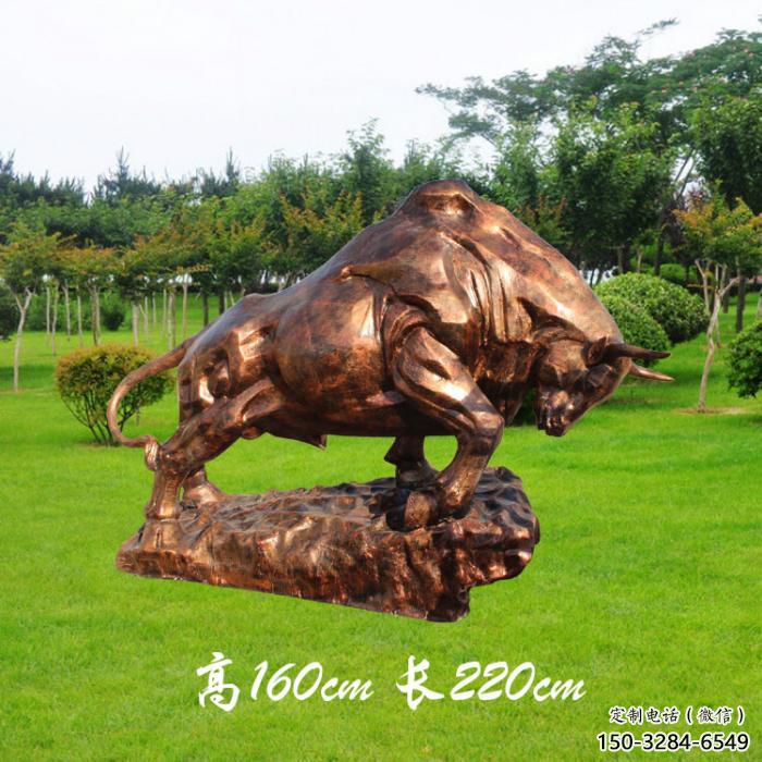 玻璃鋼開荒牛雕塑廠家 田間彩繪雕塑 仿真擺件