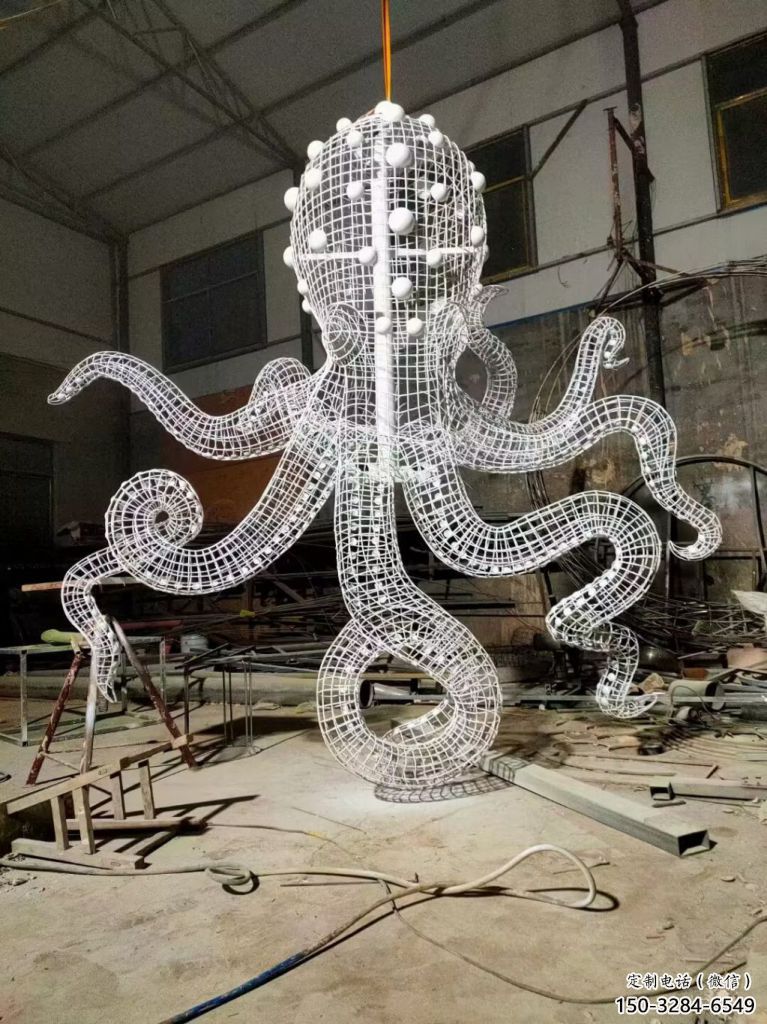城市鏤空章魚雕塑 風(fēng)景區(qū)彩繪雕塑 抽象擺件