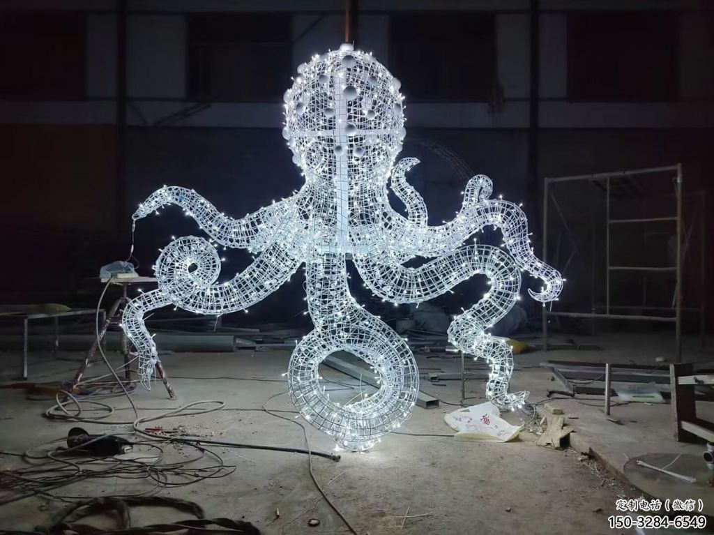 不銹鋼鏤空章魚雕塑 廣場近代雕塑 門口小品