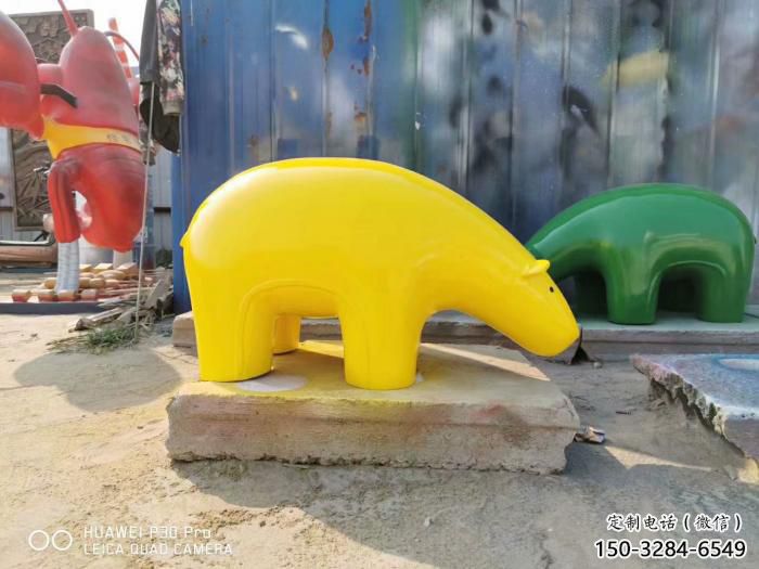 不銹鋼大熊雕塑，公園廣場雕塑，仿真彩繪工藝 (13)