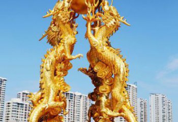 龍形銅雕塑，鑄銅工藝，大型動物雕塑制造商 (6)