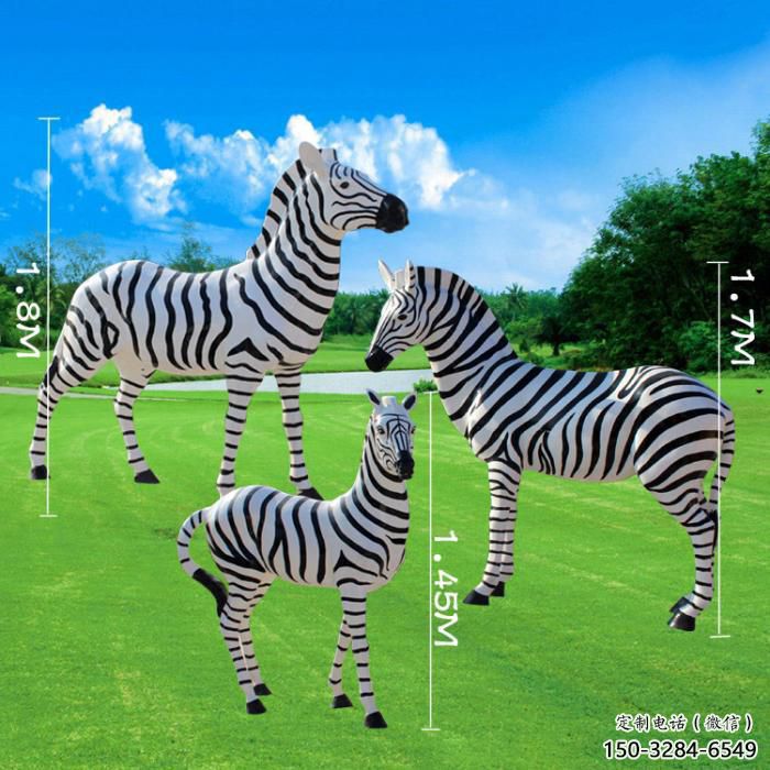 斑馬雕塑生產廠家，仿真彩繪工藝，公園廣場街頭小品