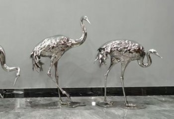 不銹鋼鴕鳥雕塑 門口創意雕塑 售樓處小品