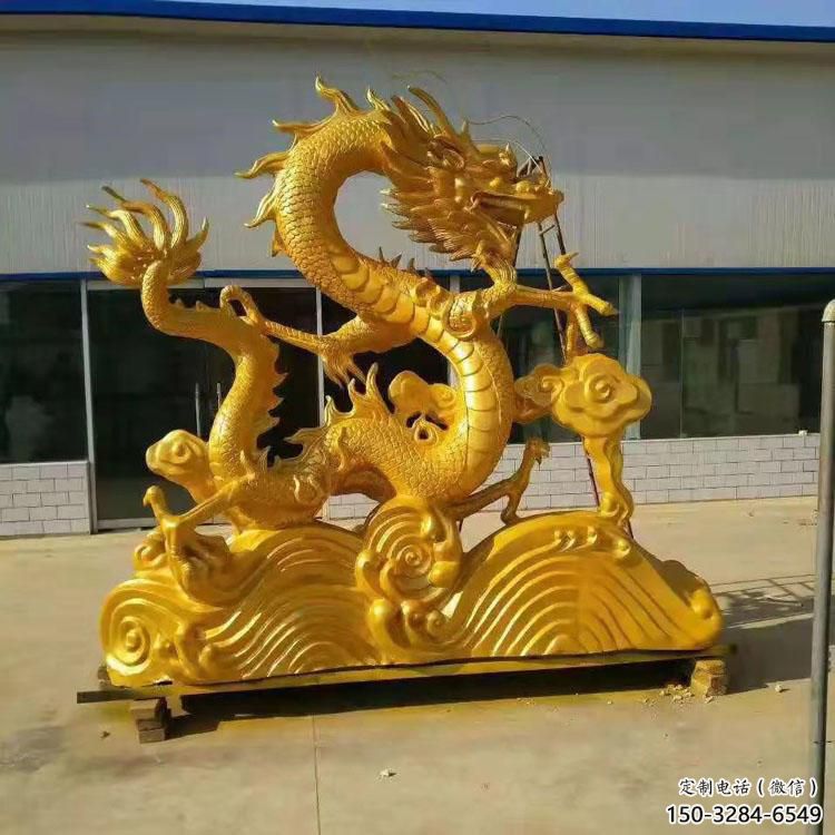 鑄銅龍頭雕塑，黃銅材質，公園園林擺件
