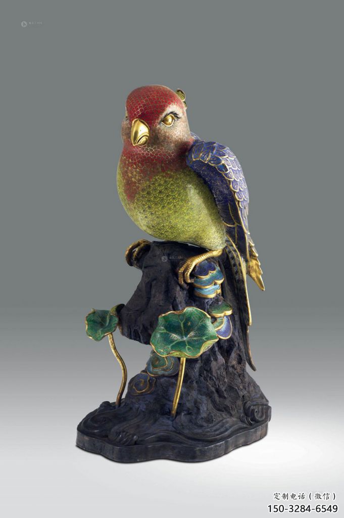 靜態(tài)鸚鵡雕塑廠家，美陳動(dòng)物小品，仿真鸚鵡雕塑制作