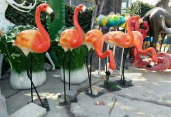 城市玻璃鋼丹頂鶴雕塑 風景區彩繪雕塑 抽象擺件