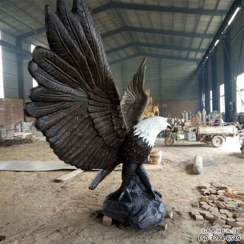 鑄銅仿真老鷹雕塑 店門口園林雕塑 動(dòng)物小品