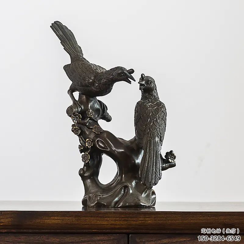 鑄銅水景喜鵲雕塑 風(fēng)景區(qū)幾何雕塑 廣場小品