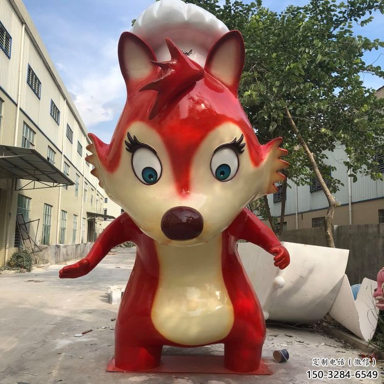 田間狐貍雕塑廠家 彩繪仿真雕塑 園林擺件