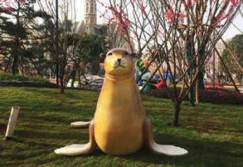 售樓處海豹雕塑 商業(yè)街仿真雕塑 海洋生物擺件