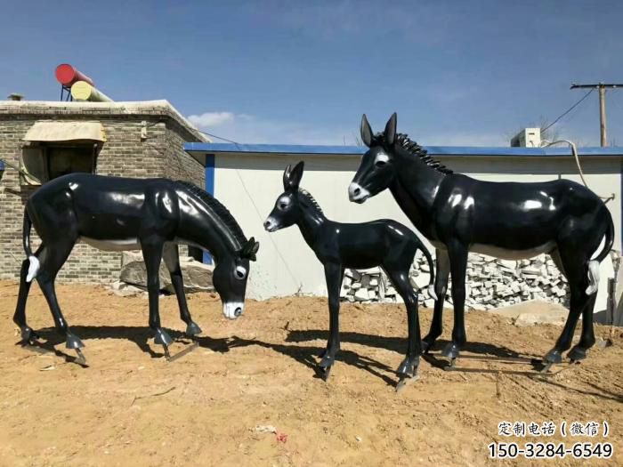 抽象毛驢雕塑 店門口彩繪雕塑 步行街擺件