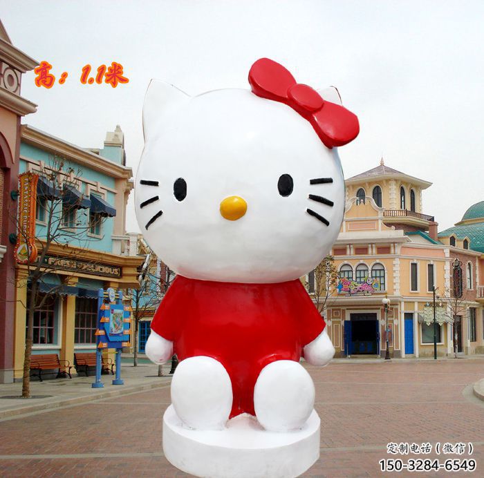 庭院小貓雕塑，現代小品，彩繪工藝