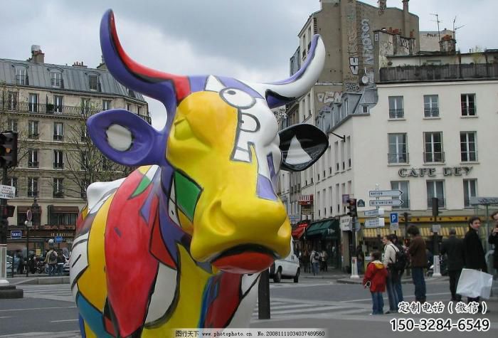 幼兒園小牛雕塑，動(dòng)物主題，仿古工藝