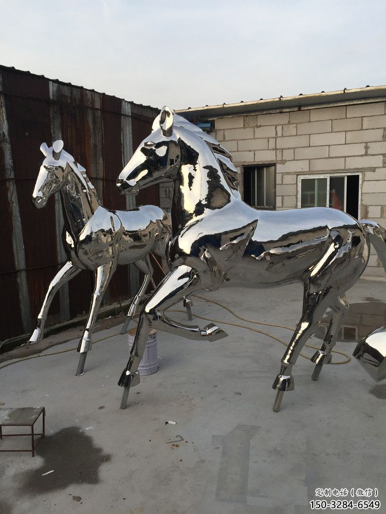 公園戰馬雕塑，廣場園林主題，仿古工藝