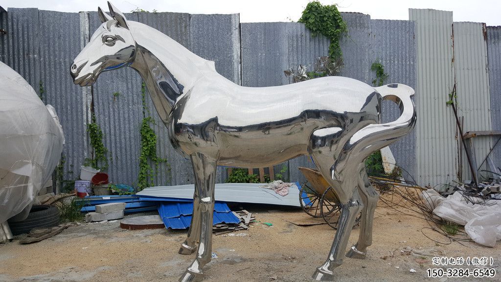 酒店戰(zhàn)馬雕塑，迪士尼主題，拋光工藝