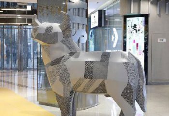 街道小牛雕塑，動(dòng)物小品，啞光工藝