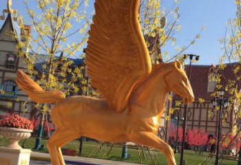 景區(qū)天馬雕塑，動物主題，彩繪工藝