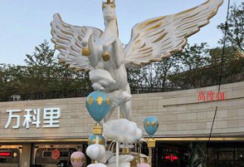 景區(qū)天馬雕塑，美陳小品，網(wǎng)格工藝