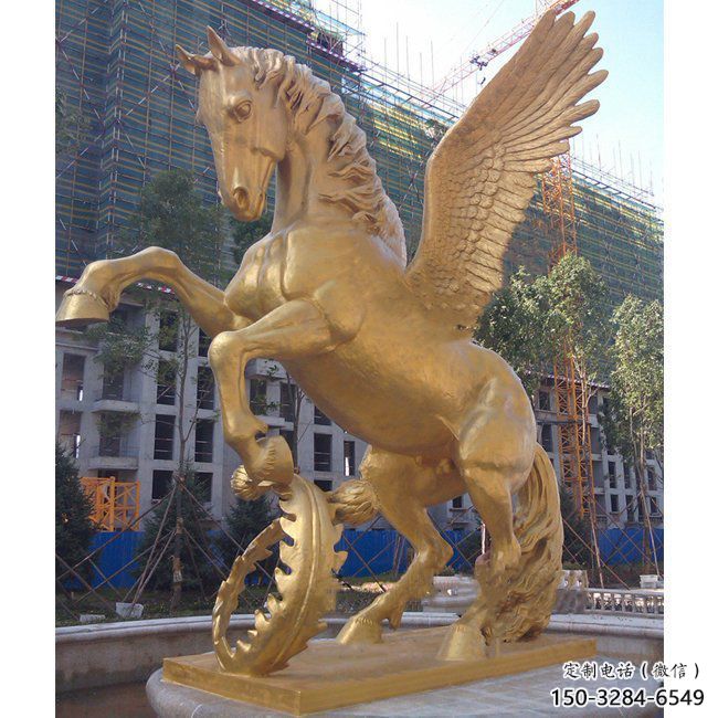 售樓部天馬雕塑，家禽小品，鍍銅工藝