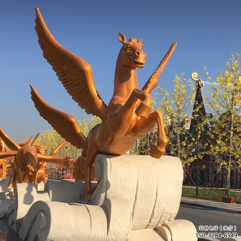 售樓部天馬雕塑，景觀題材，抽象工藝