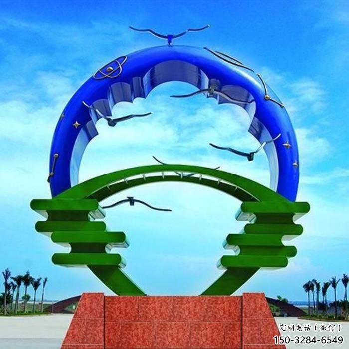 抽象大雁雕塑 店門口彩繪雕塑 步行街擺件