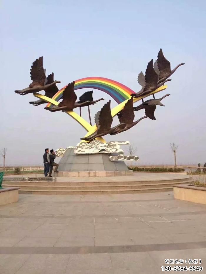 售樓處大雁雕塑 商業街仿真雕塑 動物擺件