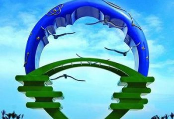 抽象大雁雕塑 店門口彩繪雕塑 步行街?jǐn)[件