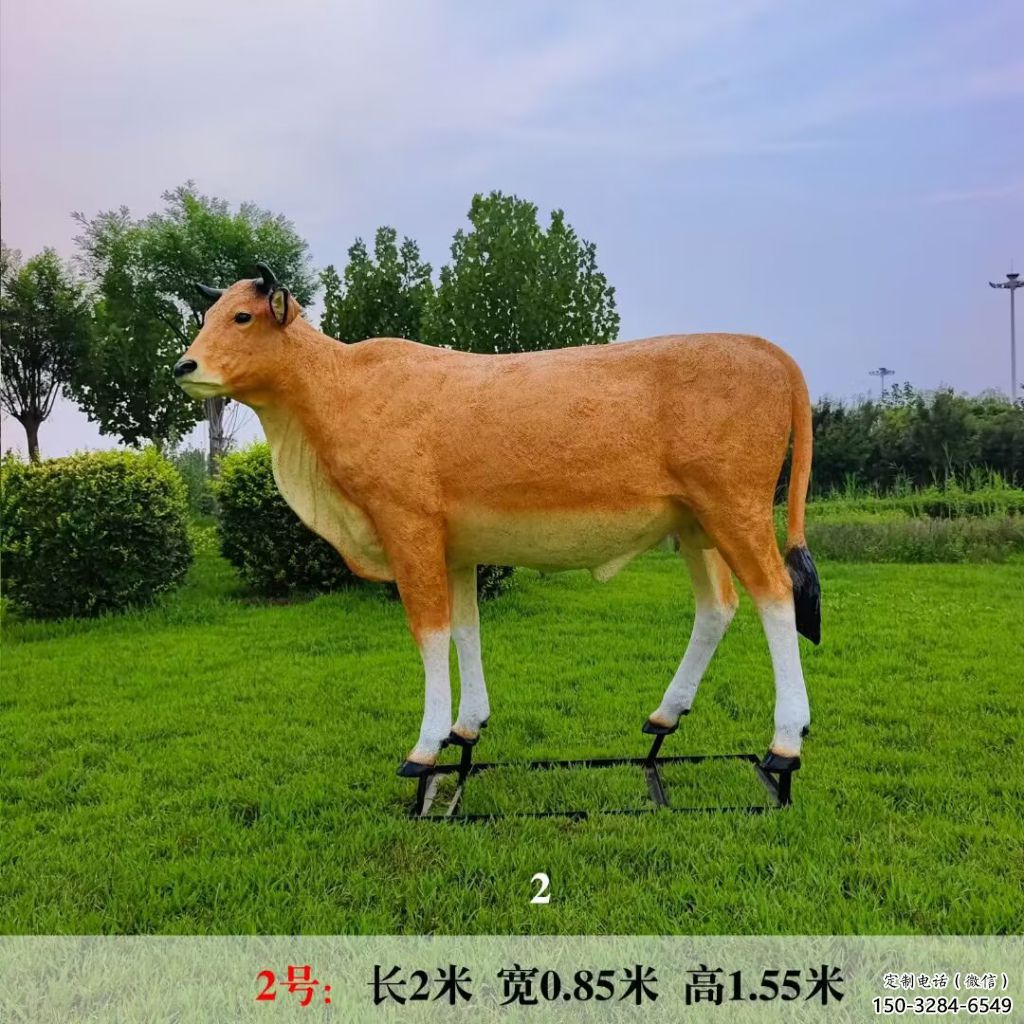 彩繪黃牛雕塑 仿真雕塑 步行街擺件