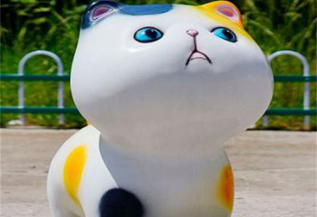 城市貓咪雕塑，網(wǎng)格體育雕塑，古銅效果