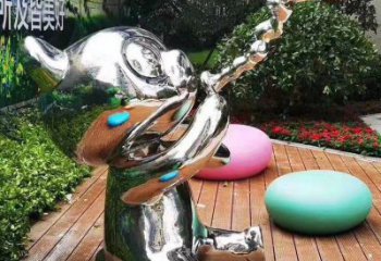 校園貓咪雕塑，拉絲海洋雕塑，卡通主題