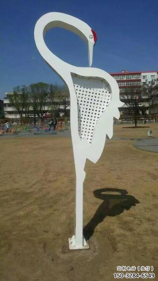 廣場(chǎng)白鷺雕塑，卡通水景雕塑，抽象效果