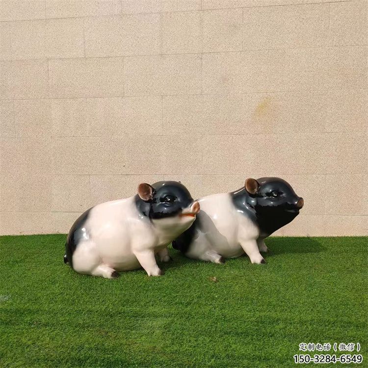 冷飲店野豬雕塑，鍍銅海洋雕塑，鏡面工藝