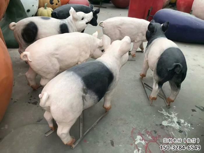 農(nóng)村野豬雕塑，鏤空海洋雕塑，抽象效果