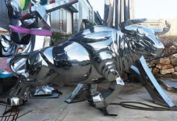 城市犀牛雕塑，網(wǎng)格體育雕塑，古銅效果