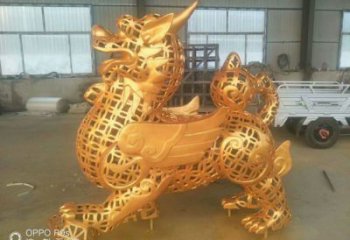 售樓部貔貅雕塑，噴砂發(fā)光雕塑，彩繪題材