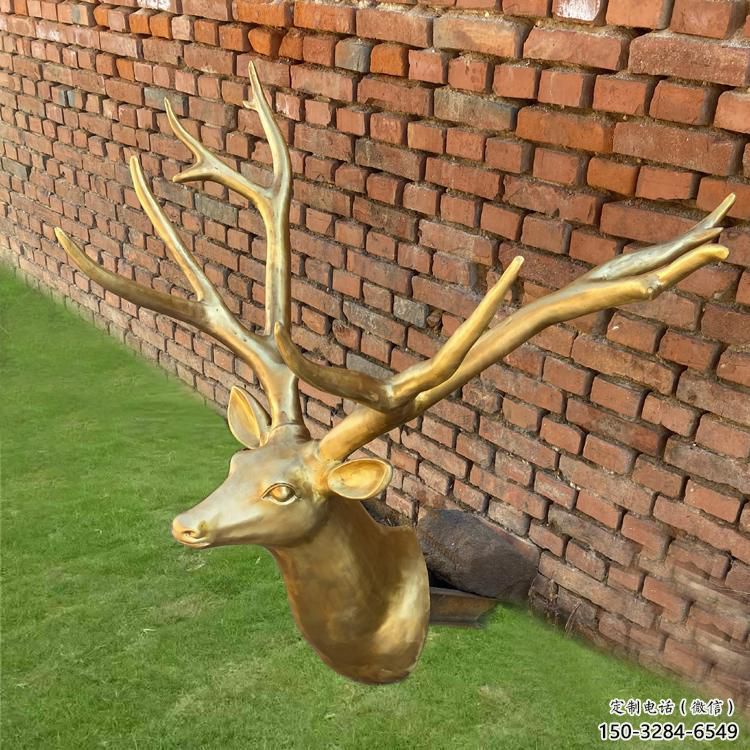 酒店馴鹿雕塑，鍍金歐式雕塑，仿古擺件